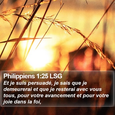 Philippiens 1:25 LSG Bible Verse Image