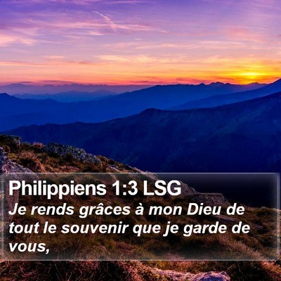 Philippiens 1:3 LSG Bible Verse Image