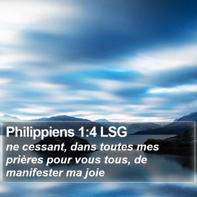 Philippiens 1:4 LSG Bible Verse Image