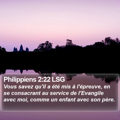 Philippiens 2:22 LSG Bible Verse Image