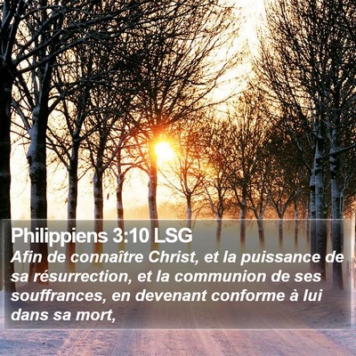 Philippiens 3:10 LSG Bible Verse Image