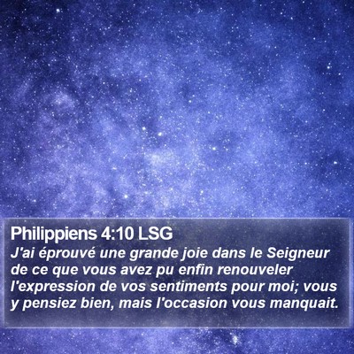 Philippiens 4:10 LSG Bible Verse Image