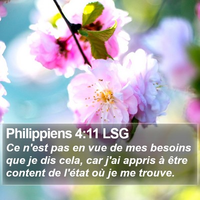 Philippiens 4:11 LSG Bible Verse Image