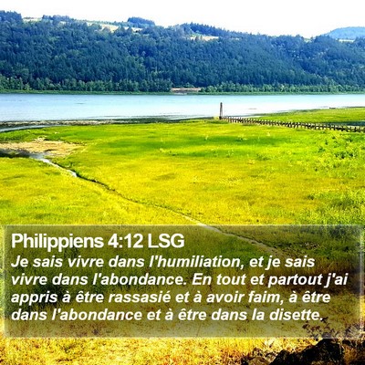 Philippiens 4:12 LSG Bible Verse Image