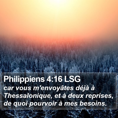 Philippiens 4:16 LSG Bible Verse Image