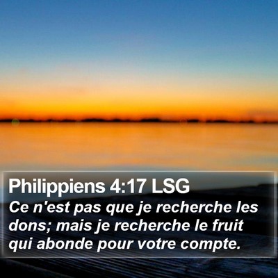 Philippiens 4:17 LSG Bible Verse Image
