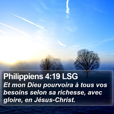 Philippiens 4:19 LSG Bible Verse Image