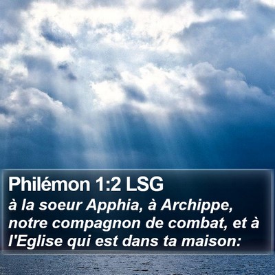 Philémon 1:2 LSG Bible Verse Image
