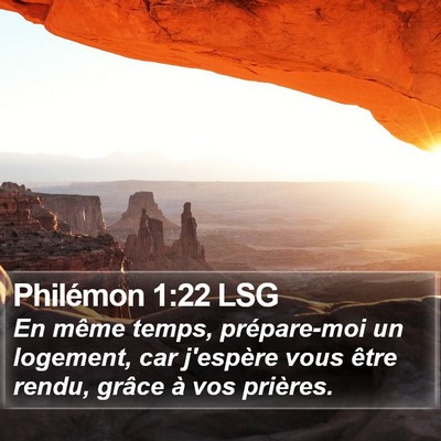 Philémon 1:22 LSG Bible Verse Image