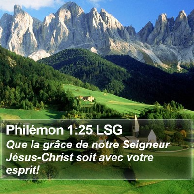Philémon 1:25 LSG Bible Verse Image