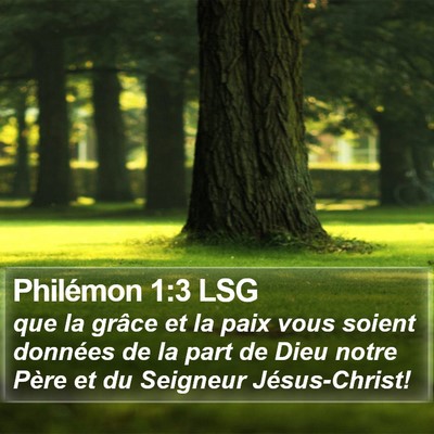 Philémon 1:3 LSG Bible Verse Image