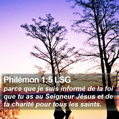 Philémon 1:5 LSG Bible Verse Image