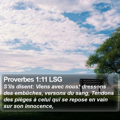 Proverbes 1:11 LSG Bible Verse Image
