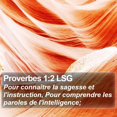 Proverbes 1:2 LSG Bible Verse Image