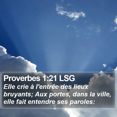 Proverbes 1:21 LSG Bible Verse Image