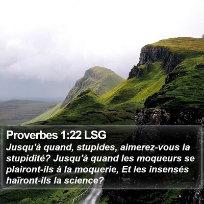 Proverbes 1:22 LSG Bible Verse Image