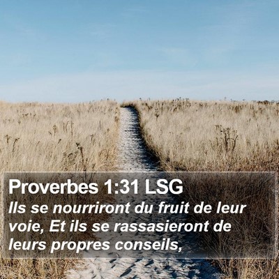 Proverbes 1:31 LSG Bible Verse Image