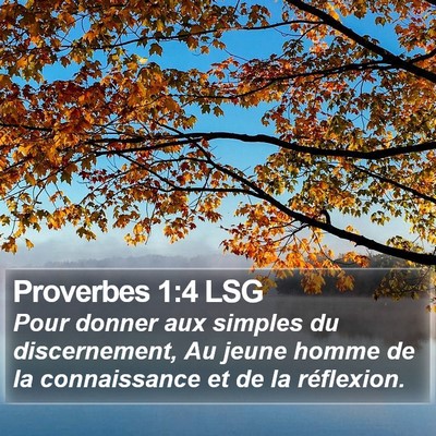 Proverbes 1:4 LSG Bible Verse Image