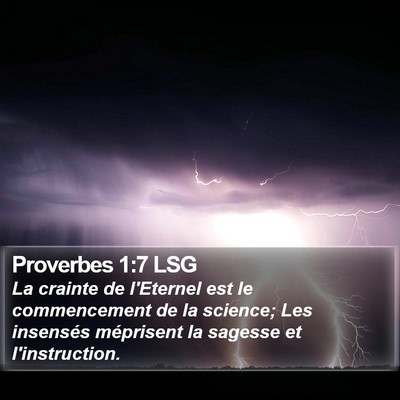 Proverbes 1:7 LSG Bible Verse Image