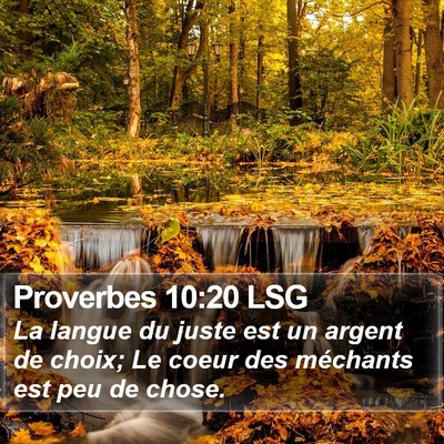 Proverbes 10:20 LSG Bible Verse Image