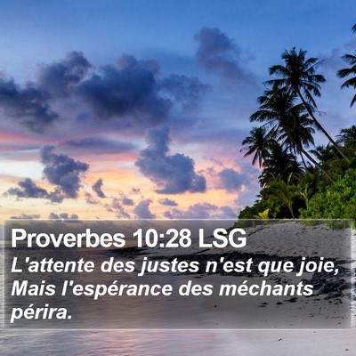 Proverbes 10:28 LSG Bible Verse Image