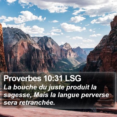 Proverbes 10:31 LSG Bible Verse Image