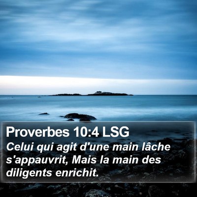 Proverbes 10:4 LSG Bible Verse Image