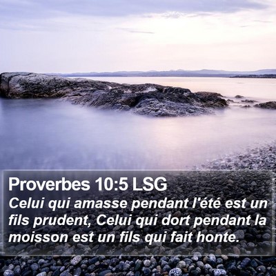 Proverbes 10:5 LSG Bible Verse Image
