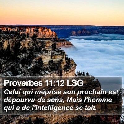 Proverbes 11:12 LSG Bible Verse Image