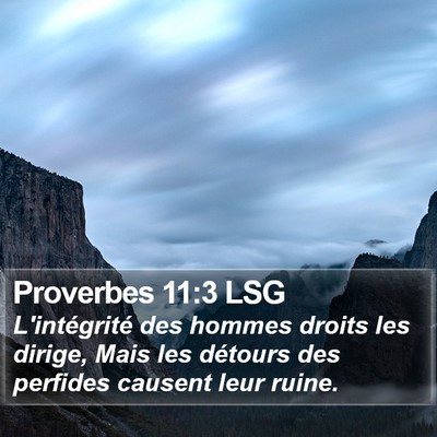 Proverbes 11:3 LSG Bible Verse Image