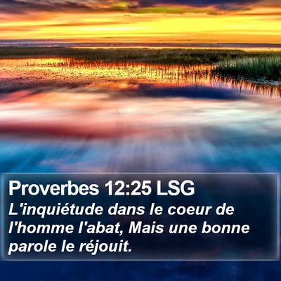 Proverbes 12:25 LSG Bible Verse Image
