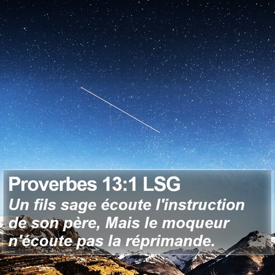 Proverbes 13:1 LSG Bible Verse Image