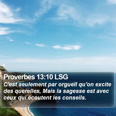 Proverbes 13:10 LSG Bible Verse Image
