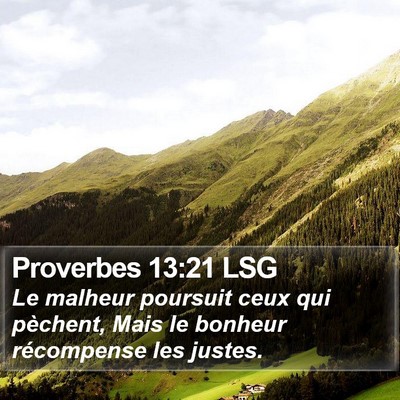 Proverbes 13:21 LSG Bible Verse Image