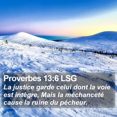 Proverbes 13:6 LSG Bible Verse Image