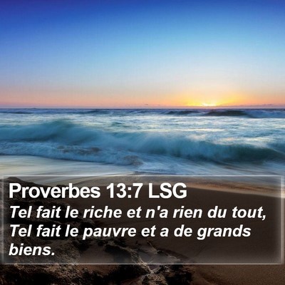 Proverbes 13:7 LSG Bible Verse Image