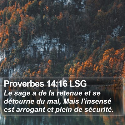 Proverbes 14:16 LSG Bible Verse Image