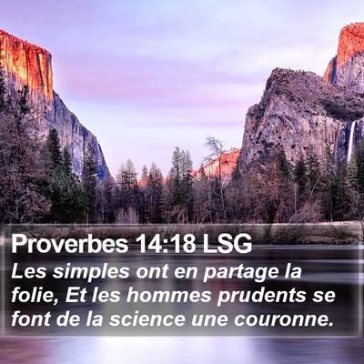 Proverbes 14:18 LSG Bible Verse Image