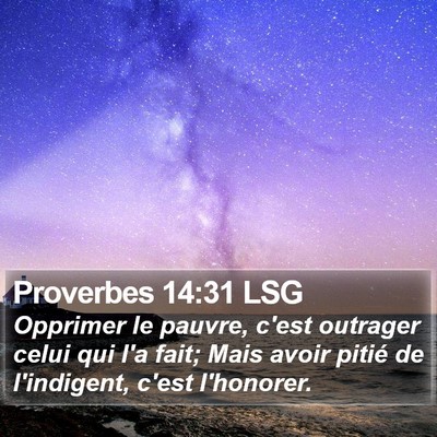 Proverbes 14:31 LSG Bible Verse Image