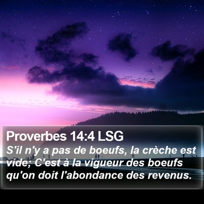 Proverbes 14:4 LSG Bible Verse Image