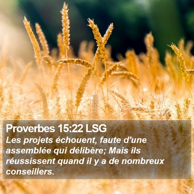 Proverbes 15:22 LSG Bible Verse Image