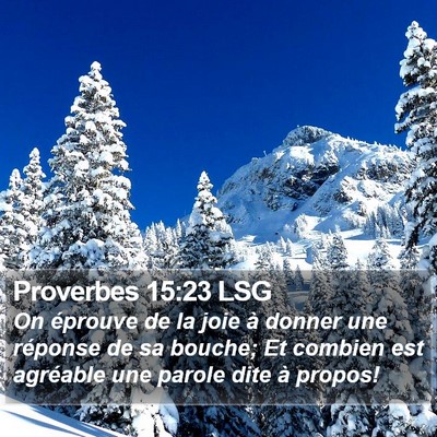 Proverbes 15:23 LSG Bible Verse Image