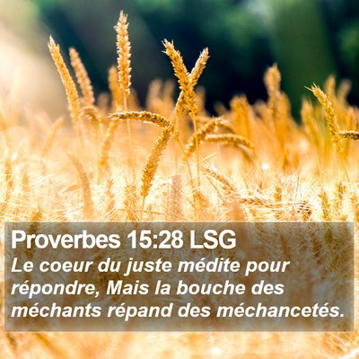 Proverbes 15:28 LSG Bible Verse Image