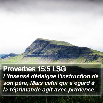 Proverbes 15:5 LSG Bible Verse Image