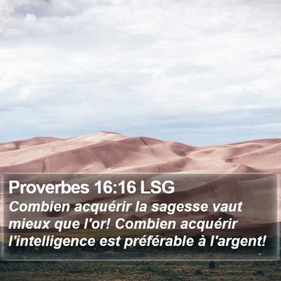 Proverbes 16:16 LSG Bible Verse Image