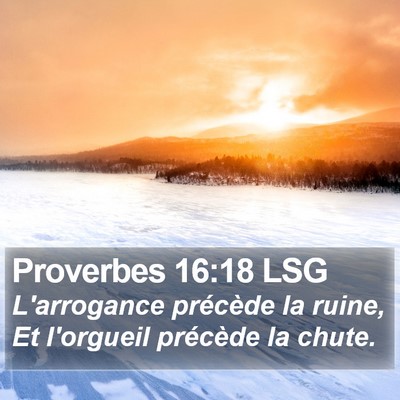 Proverbes 16:18 LSG Bible Verse Image