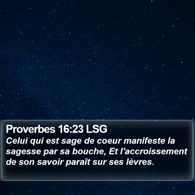 Proverbes 16:23 LSG Bible Verse Image