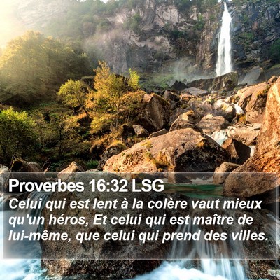 Proverbes 16:32 LSG Bible Verse Image
