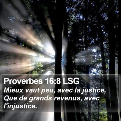 Proverbes 16:8 LSG Bible Verse Image