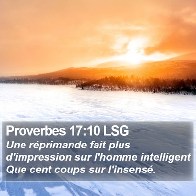 Proverbes 17:10 LSG Bible Verse Image
